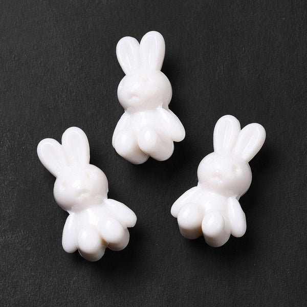 Acrylic Bunny Beads 25mm, white, additional photo