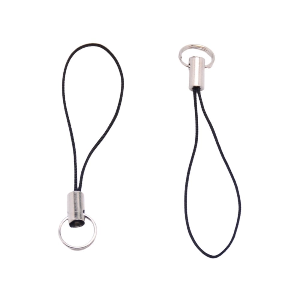 Polyester Cord Phone Straps 56mm, black