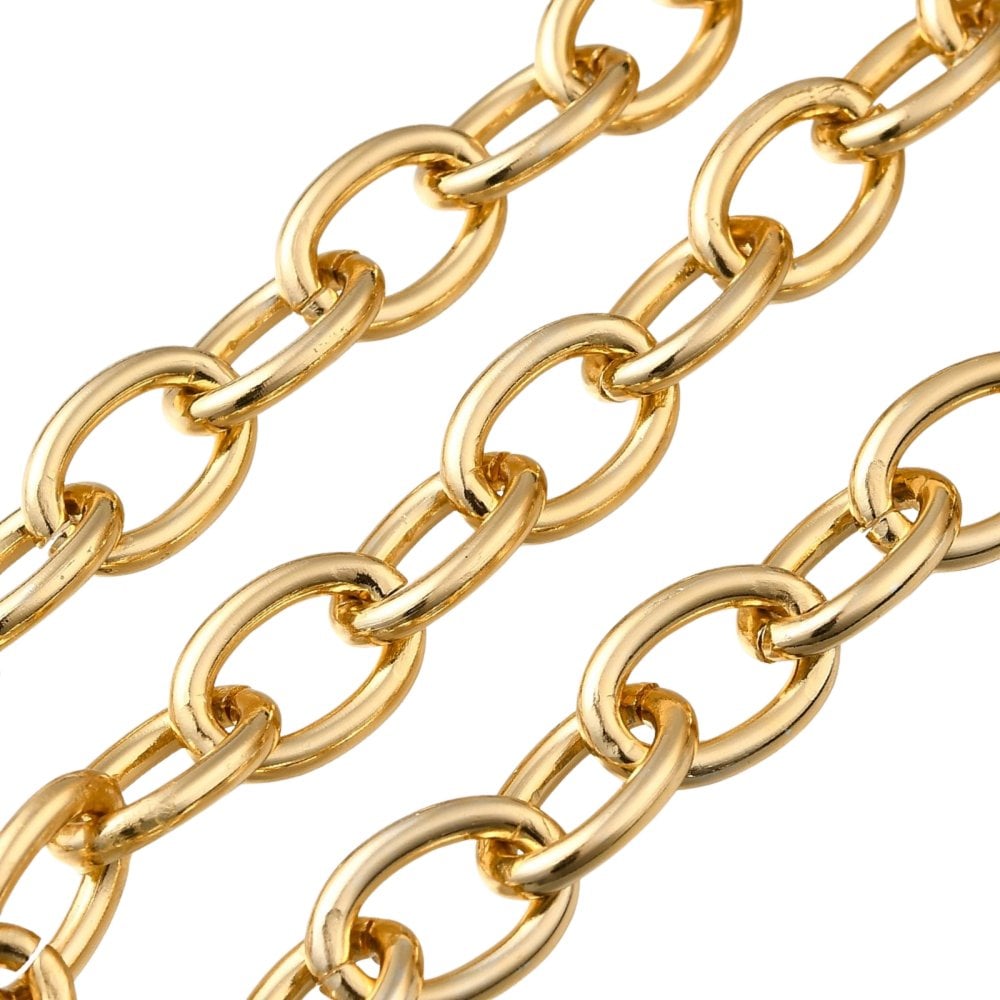 Aluminium Oval Chain 16 x 11.5mm, gold colour