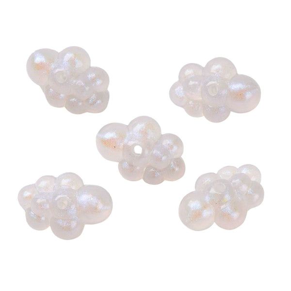 Acrylic Cloud Beads 24x17mm, glow in the dark luminous translucent