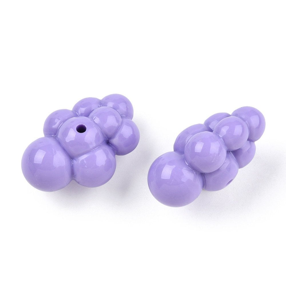 Acrylic Cloud Beads 33x23mm, opaque pastel mix, additional photo