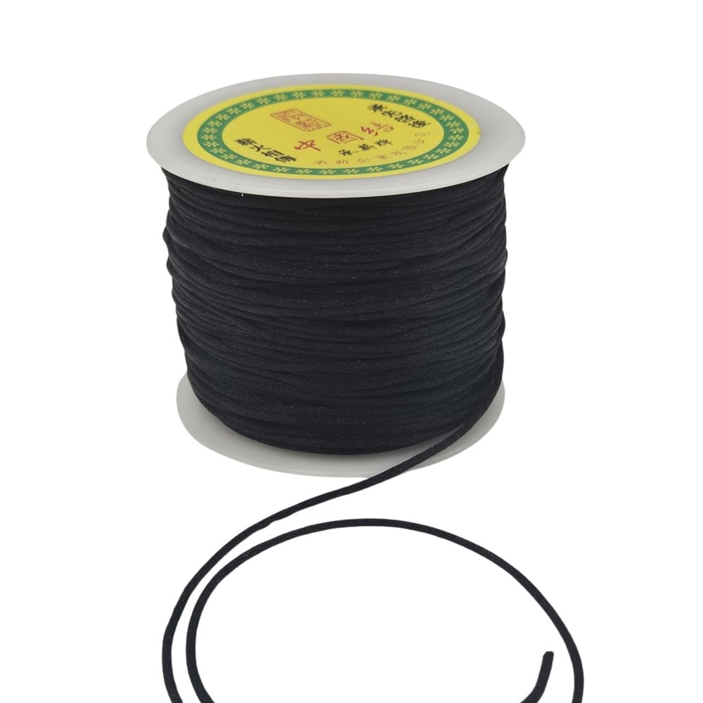 1.5mm Rattail Satin Cord, black, additional photo