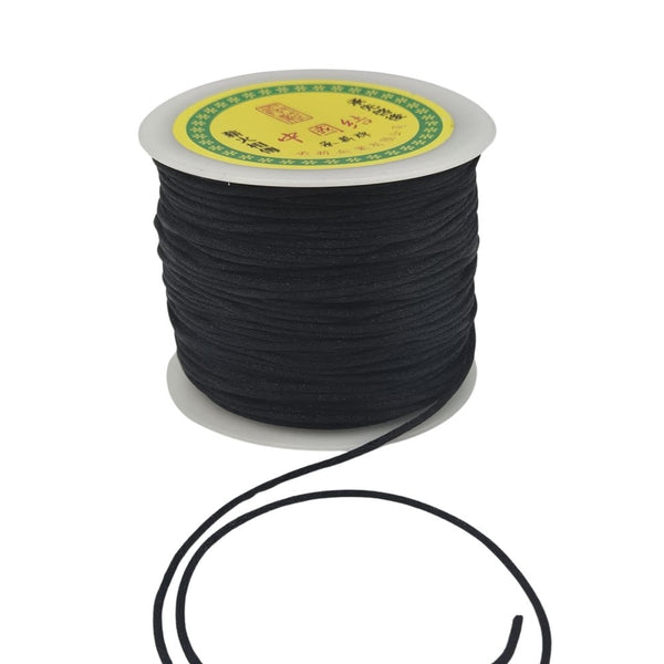 1.5mm Rattail Satin Cord, black, additional photo
