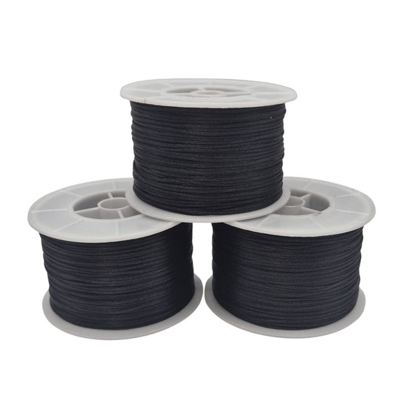 1mm Rattail Satin Cord, black, additional photo
