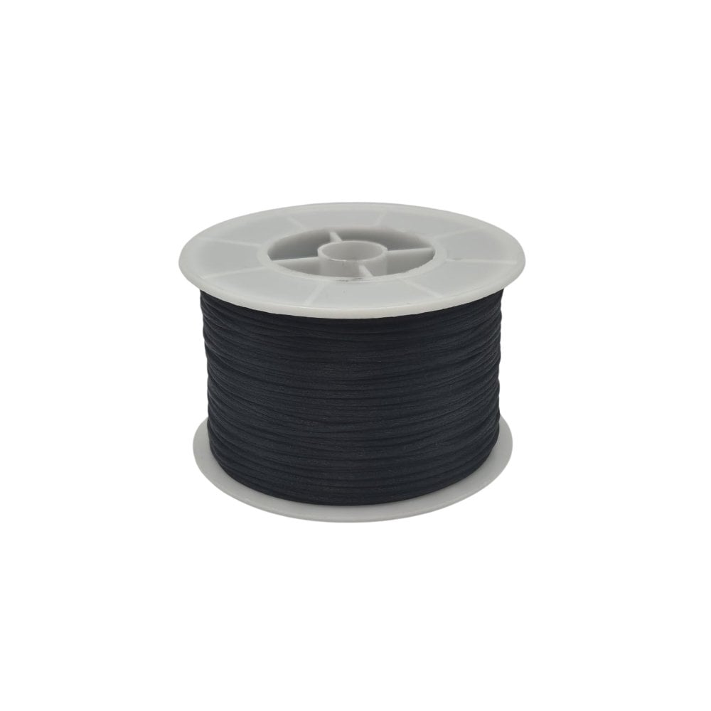 1mm Rattail Satin Cord, black