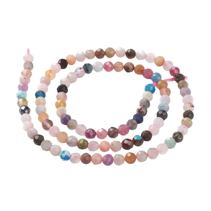 Mixed Gemstone Faceted Round Beads 3mm, additional photo