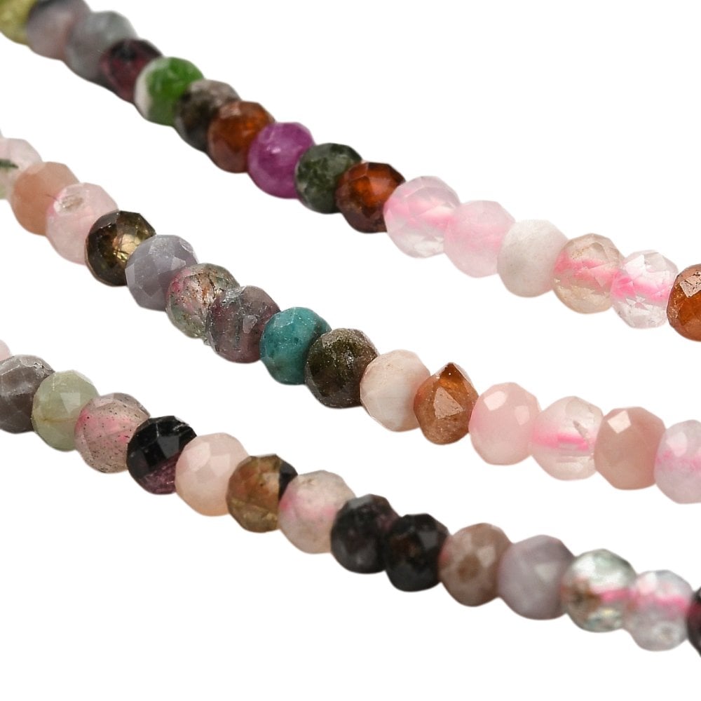 Mixed Gemstone Faceted Rondelle Beads 2.5mm, additional photo