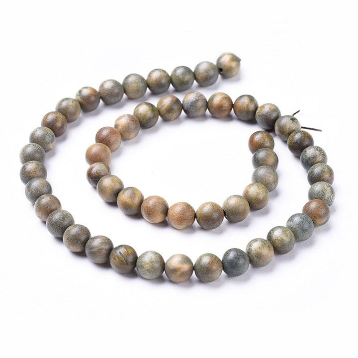 Natural SandalWood Beads Round 6mm, olive