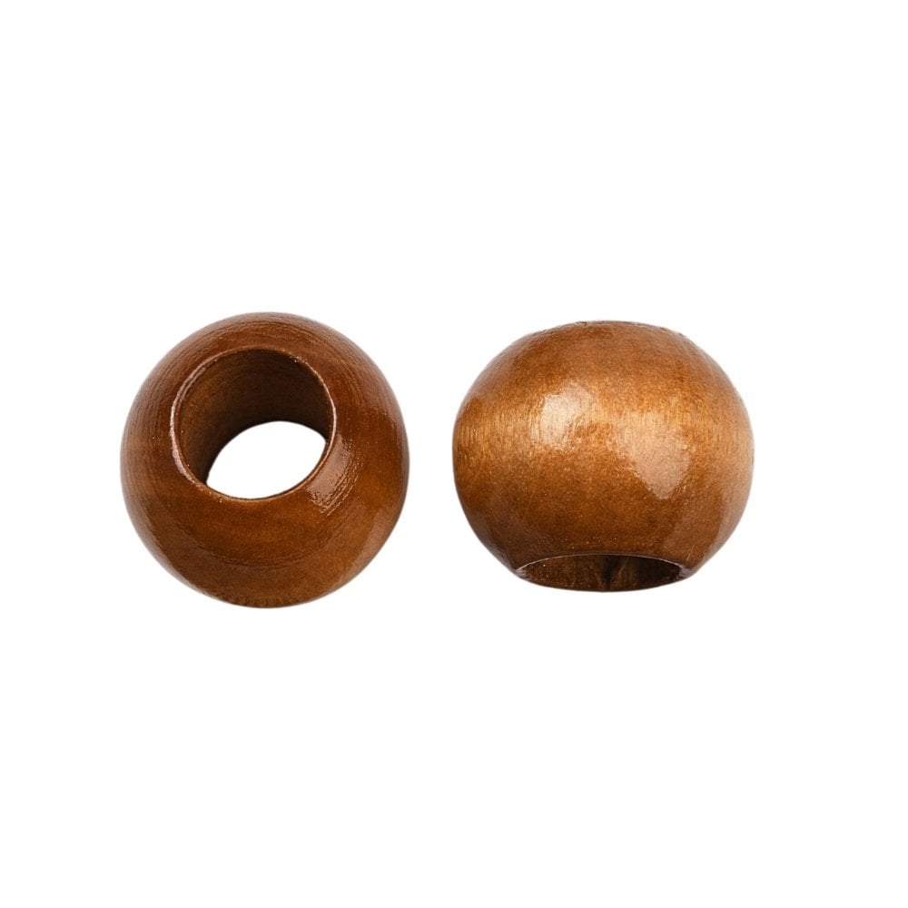 Wooden Beads Round 20mm, saddle brown, additional photo