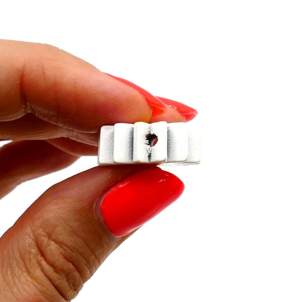 Wooden Sunflower Beads 22mm, white/yellow, additional photo