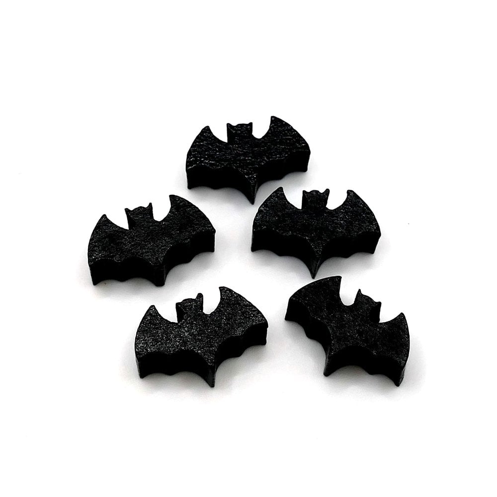Wooden Bat Beads 22x15mm, black