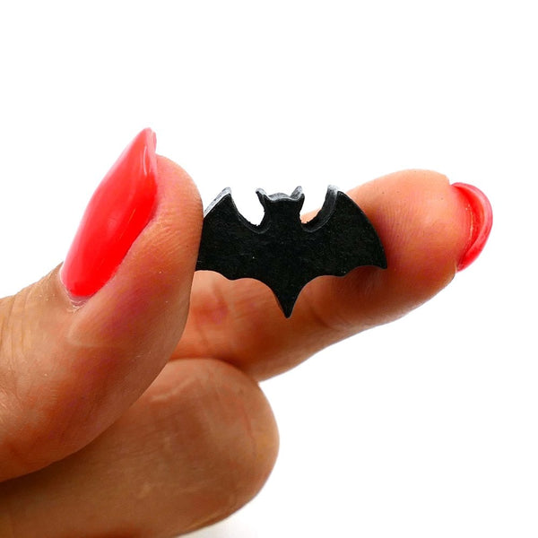 Wooden Bat Beads 22x15mm, black, additional photo