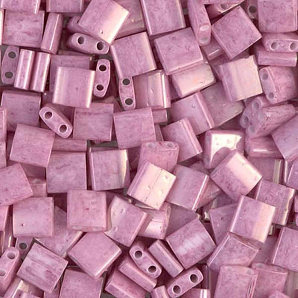 Miyuki Tila Beads, opaque antique rose luster