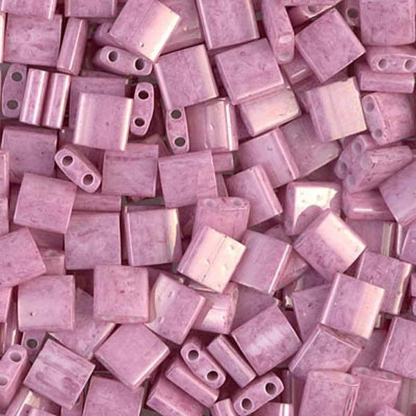 Miyuki Tila Beads, opaque antique rose luster