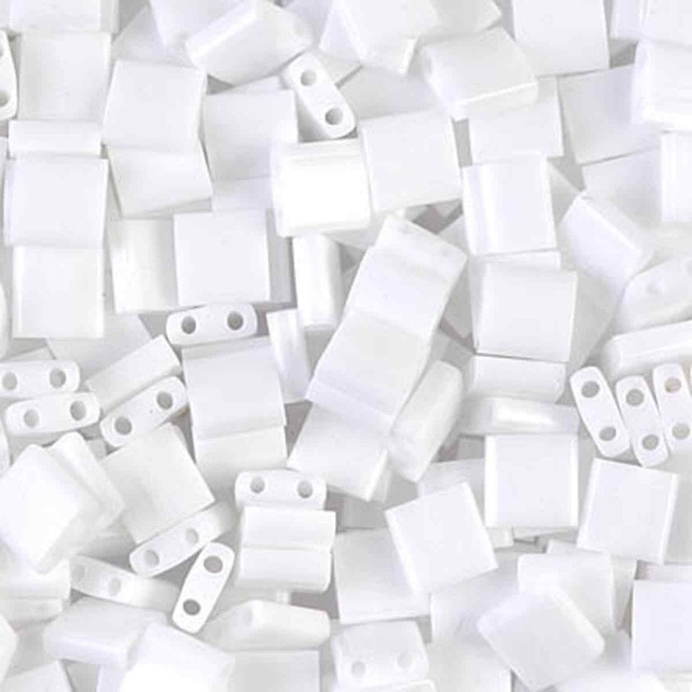 Miyuki Tila Beads, opaque white