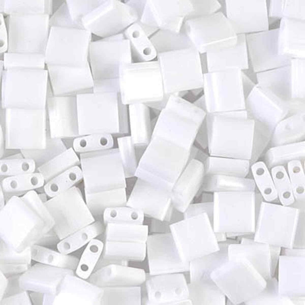 Miyuki Tila Beads, opaque white