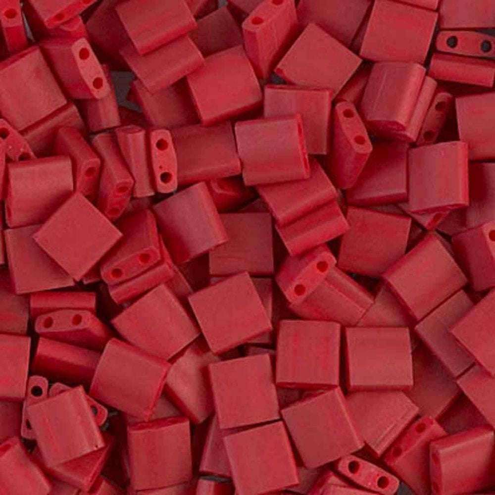 Miyuki Tila Beads, matte metallic dark maroon