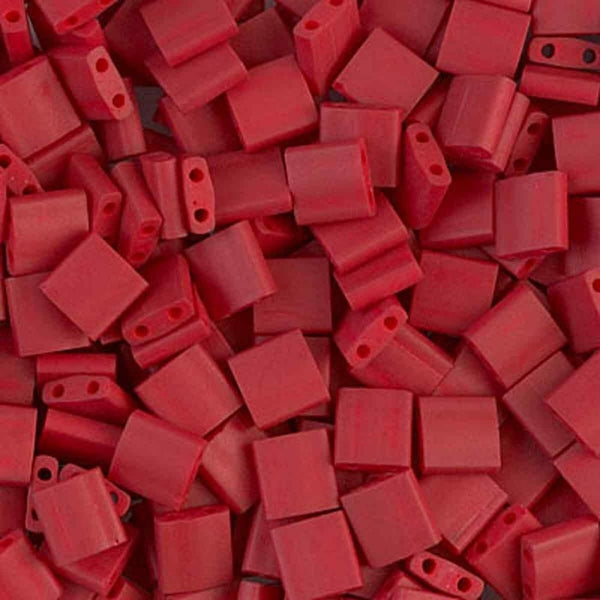 Miyuki Tila Beads, matte metallic dark maroon