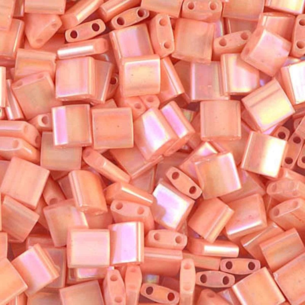 Miyuki Tila Beads, semi matte opaque salmon