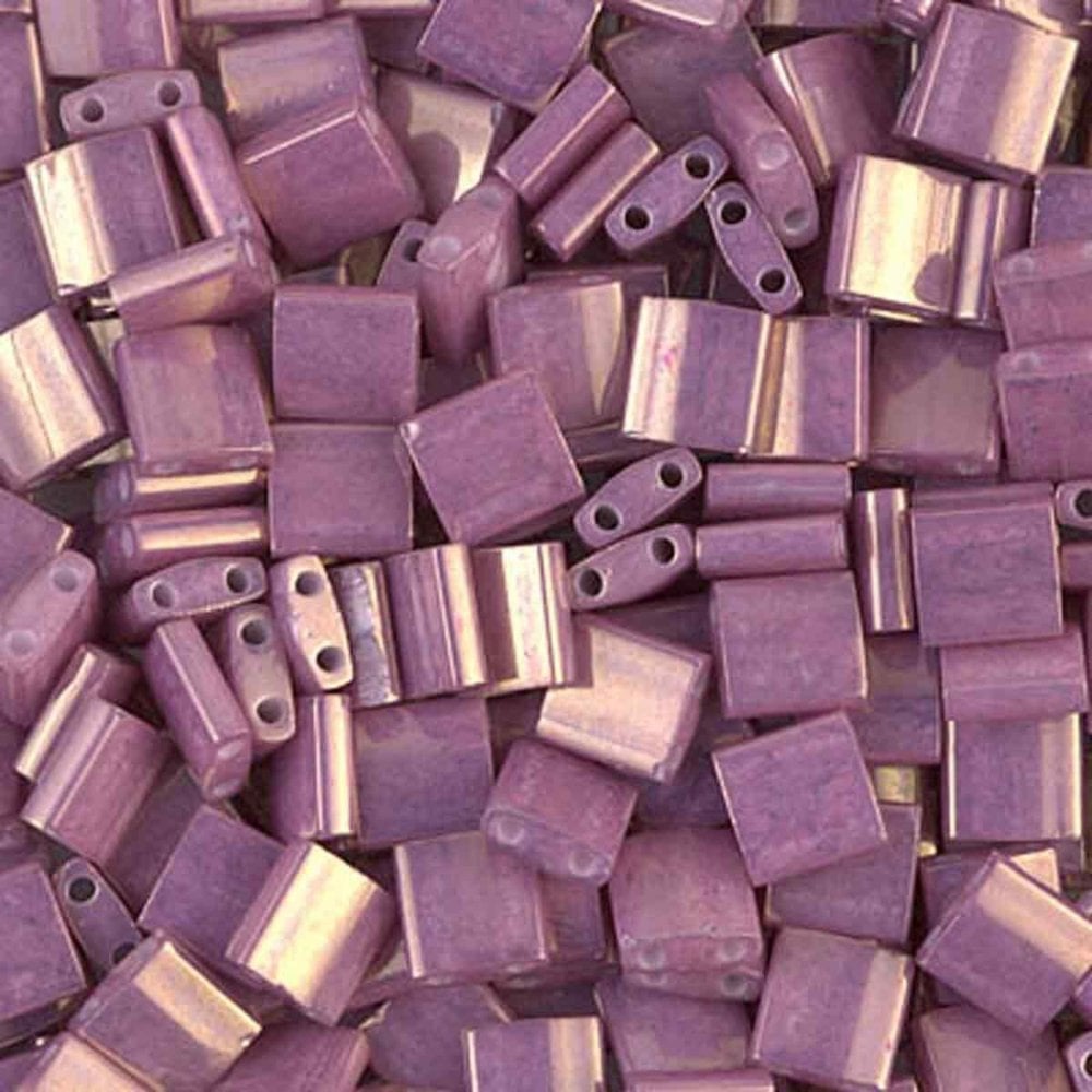 Miyuki Tila Beads, opaque dark orchid luster