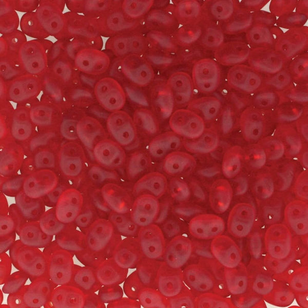 Matubo SuperDuo Czech Beads 2.5x5mm, ruby matte