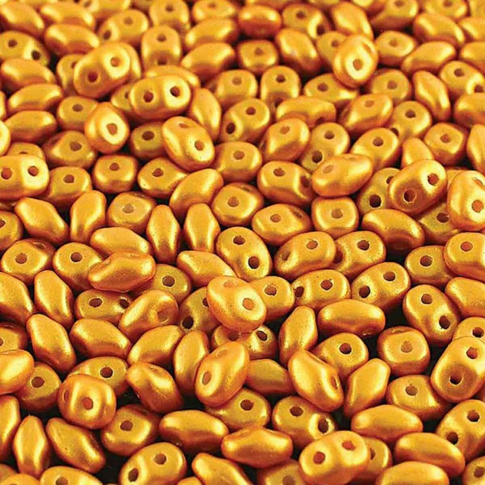 Matubo SuperDuo Czech Beads 2.5x5mm, gold shine yellow sun