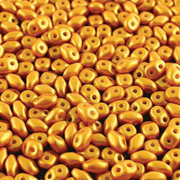 Matubo SuperDuo Czech Beads 2.5x5mm, gold shine yellow sun