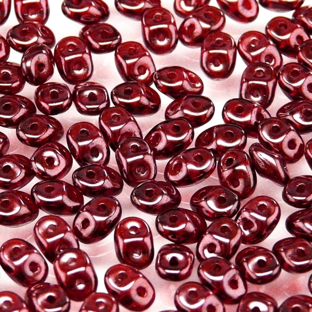 Matubo SuperDuo Czech Beads 2.5x5mm, red wine