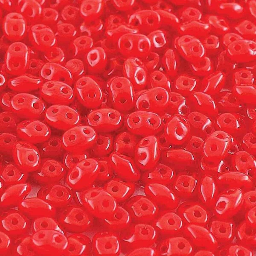 Matubo SuperDuo Czech Beads 2.5x5mm, opal red