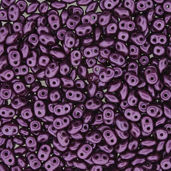 Matubo SuperDuo Czech Beads 2.5x5mm, pastel bordeaux