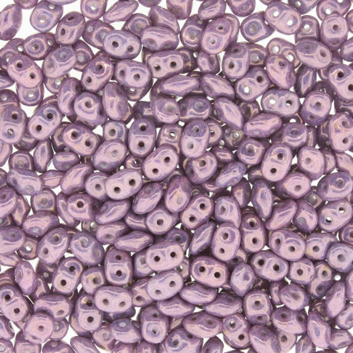 Matubo SuperDuo Czech Beads 2.5x5mm, vega on chalk