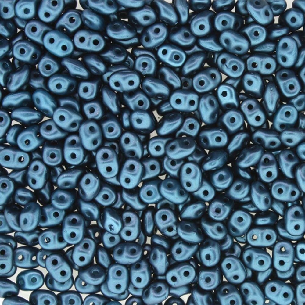 Matubo SuperDuo Czech Beads 2.5x5mm, pastel petrol