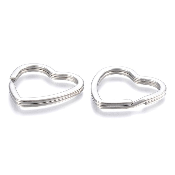 Split Ring/ Key Ring Metal Heart 31mm, 304 stainless steel, additional photo