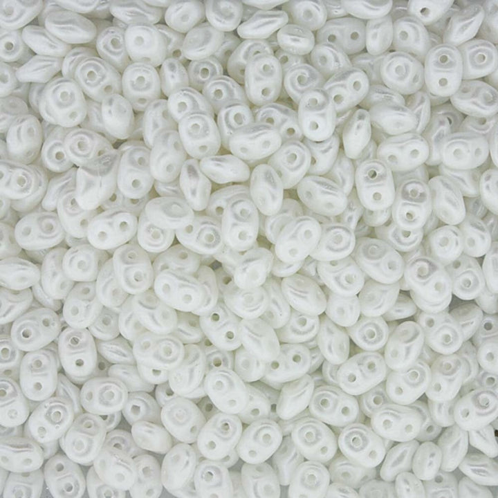 Matubo SuperDuo Czech Beads 2.5x5mm, pastel white