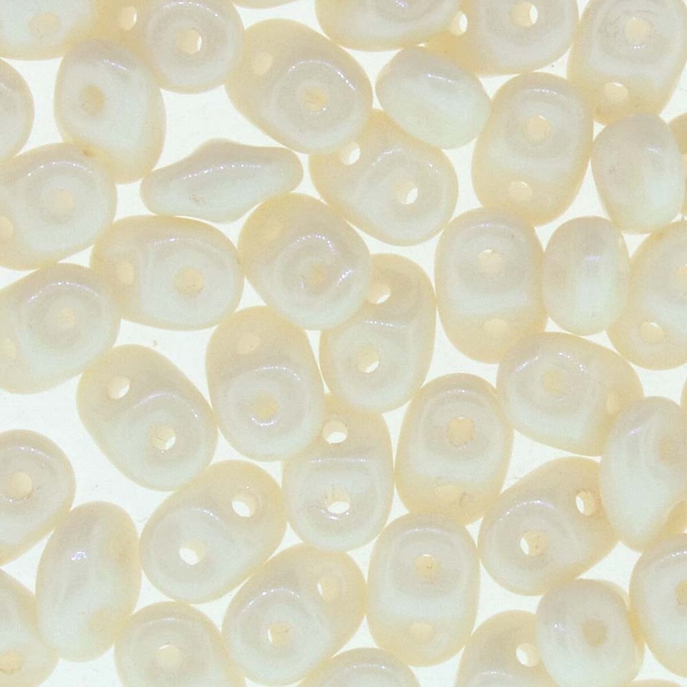 Matubo SuperDuo Czech Beads 2.5x5mm, orange luster on chalk