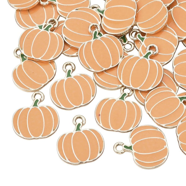 Pumpkin Pendant 18x16mm, enamel/gold-plated