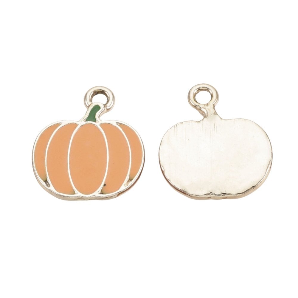 Pumpkin Pendant 18x16mm, enamel/gold-plated, additional photo