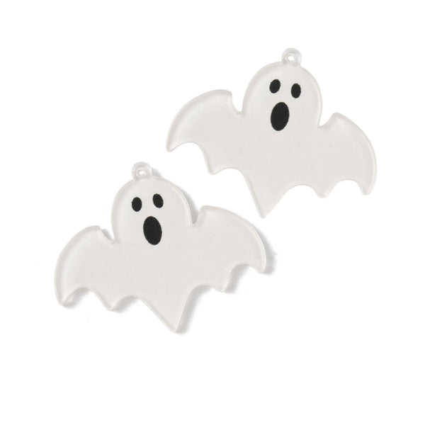 Ghost Pendants Acrylic 34x38mm, white/clear