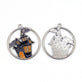 Enamel Spooky Castle Pendant 22mm, black/silver, additional photo