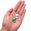 Enamel Rhinestone Alien Pendant 24x20mm, white/pink, additional photo