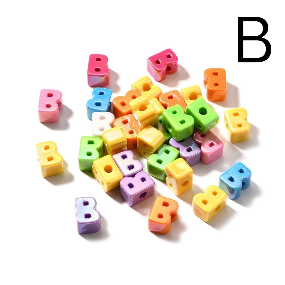 Letter Beads 'B' Extra Large 20mm, UV iridescent