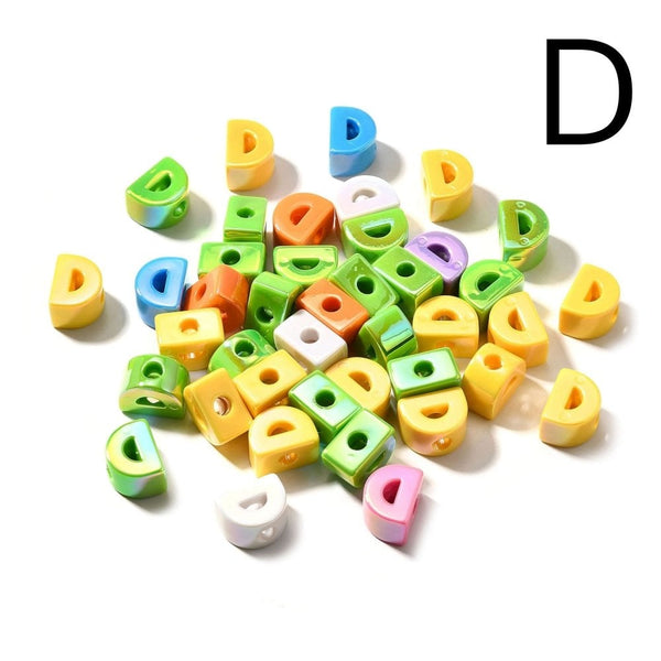 Letter Beads 'D' Extra Large 20mm, UV iridescent