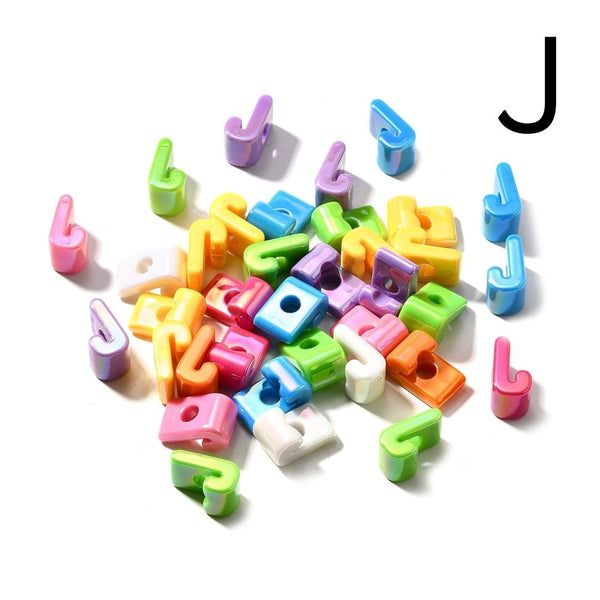 Letter Beads 'J' Extra Large 20mm, UV iridescent