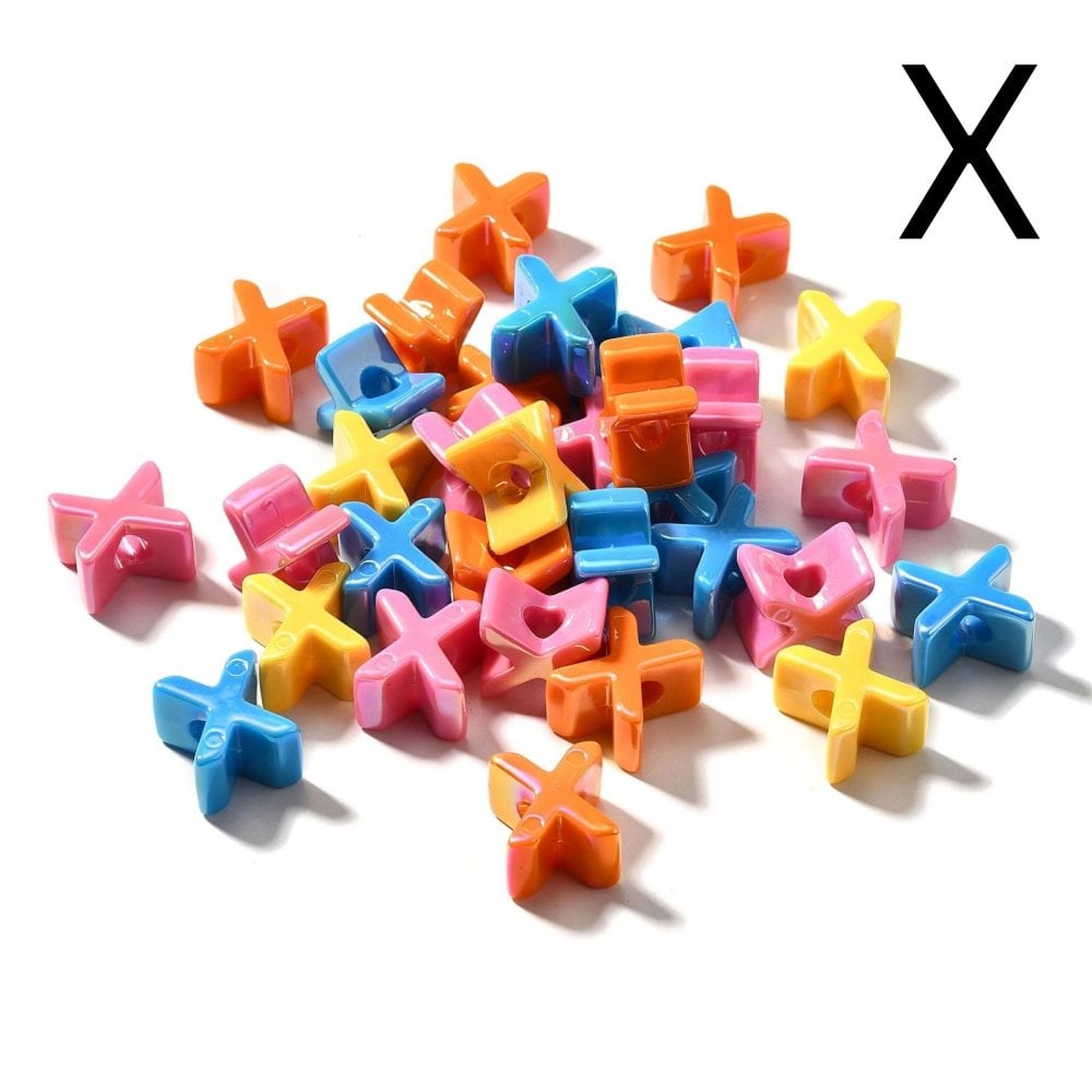 Letter Beads 'X' Extra Large 20mm, UV iridescent