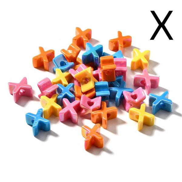 Letter Beads 'X' Extra Large 20mm, UV iridescent