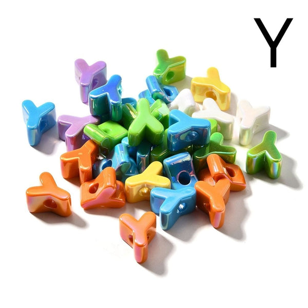 Letter Beads 'Y' Extra Large 20mm, UV iridescent