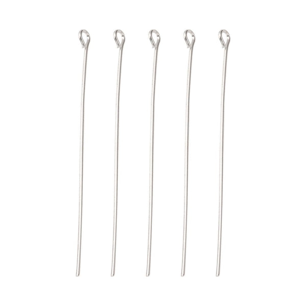 50mm Eyepins Findings, dark-silver-plated