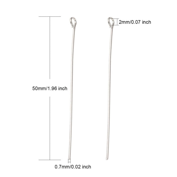 50mm Eyepins Findings, dark-silver-plated, additional photo