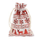 Gift Bag w/Drawstring 14x10cm Burlap, christmas reindeer