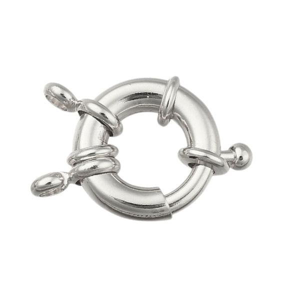 Bolt Ring Clasp 17mm, dark-silver-plated